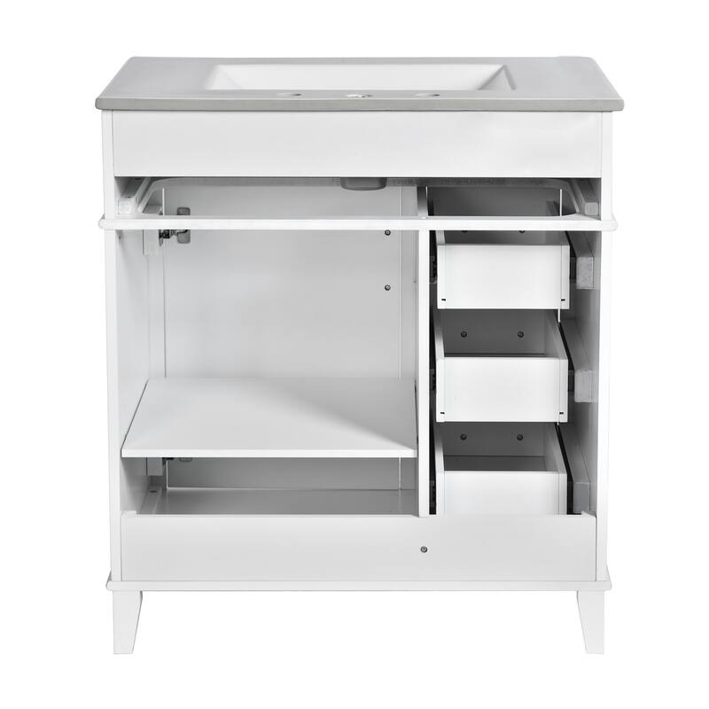 30" Bathroom Vanity with Ceramic Sink