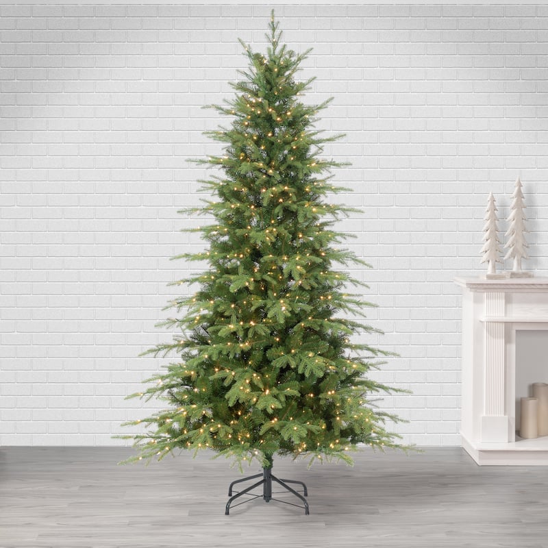 7.5 ft. Pre Lit Warm White LED Natural Cut Mountain Ash