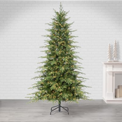 7.5 ft. Pre Lit Warm White LED Natural Cut Mountain Ash