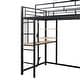 preview thumbnail 18 of 61, Loft Metal Bed with Desk,Shelves,Power Outlet,LED Light and Wardrobe