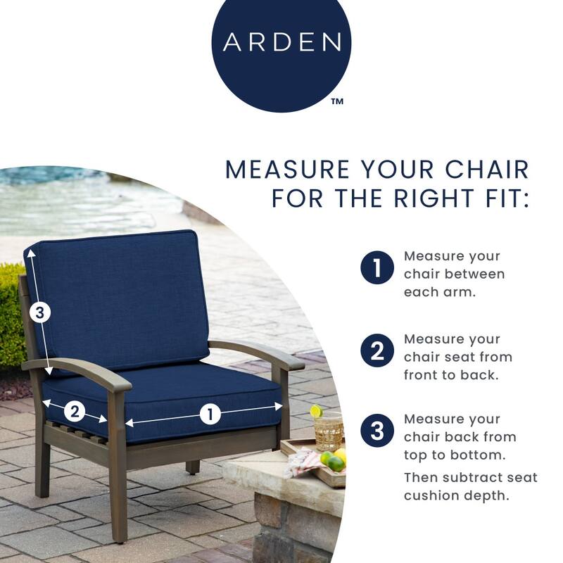 ARDEN Outdoor Foam Deep Seat Cushion Set, 24 in x 24 in