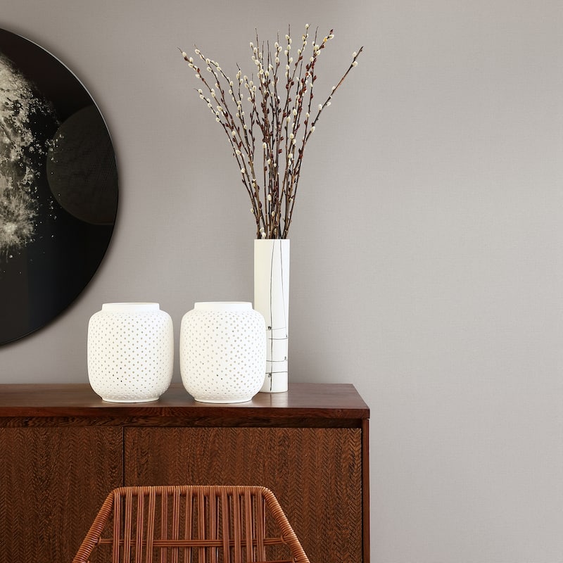 A-Street Prints Meade Grey Fine Weave Wallpaper