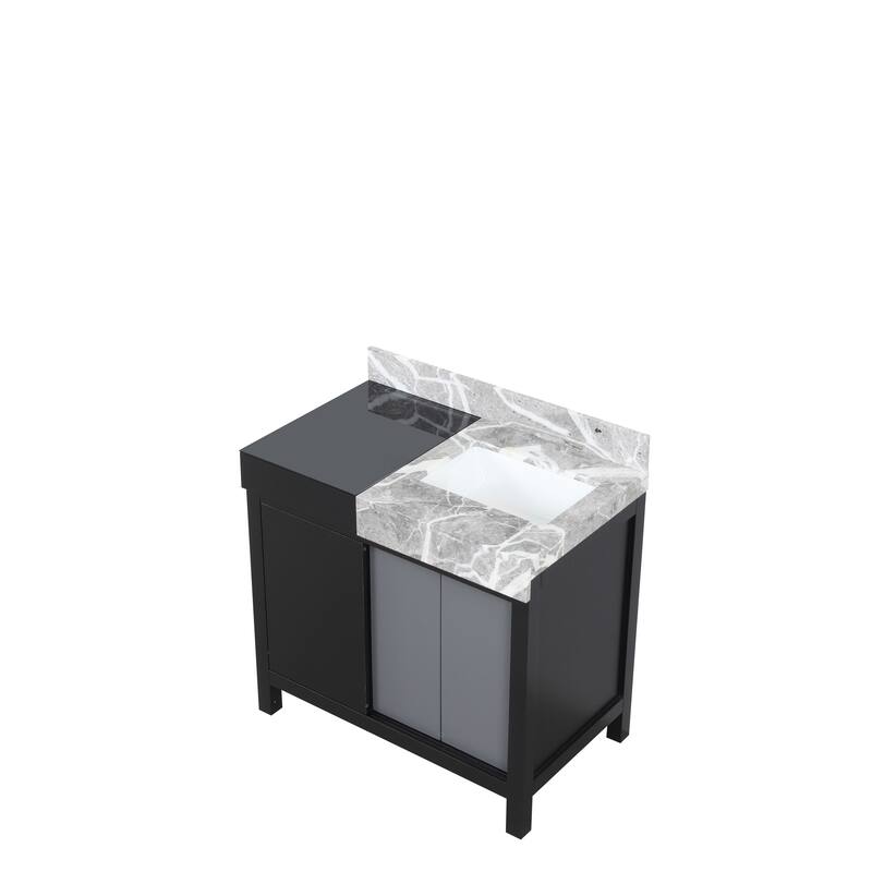 Lexora Zilara Bathroom Vanity in Black and Grey With Contertop