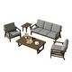 preview thumbnail 100 of 99, 5-Piece Teak Outdoor Conversation Set with Tables.