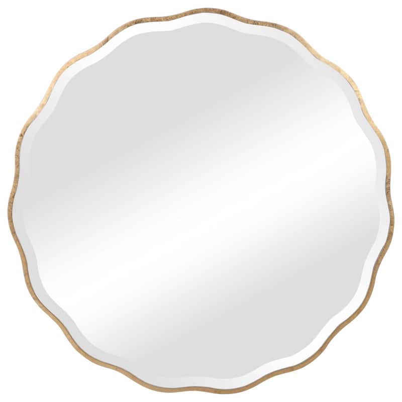 42" gold and silver contemporary round mirror