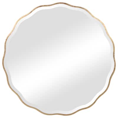 42" gold and silver contemporary round mirror