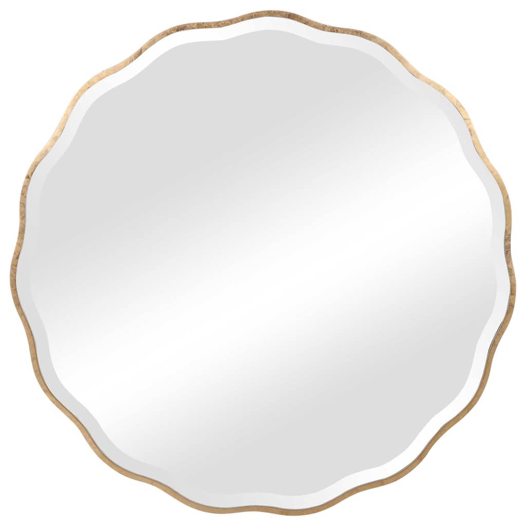 42" gold and silver contemporary round mirror