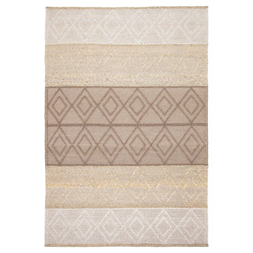 ECARPETGALLERY Braid weave Sienna Brown Wool Rug - 6'0 x 9'0