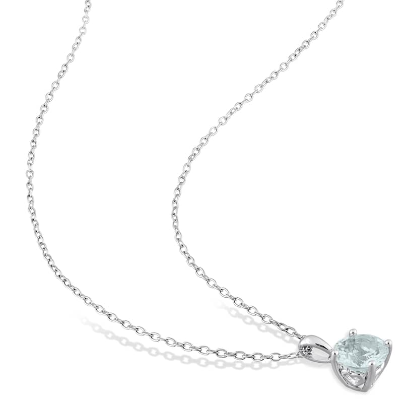 Miadora 4 7/8ct TGW Aquamarine Set of Necklace and Earrings in Sterling Silver