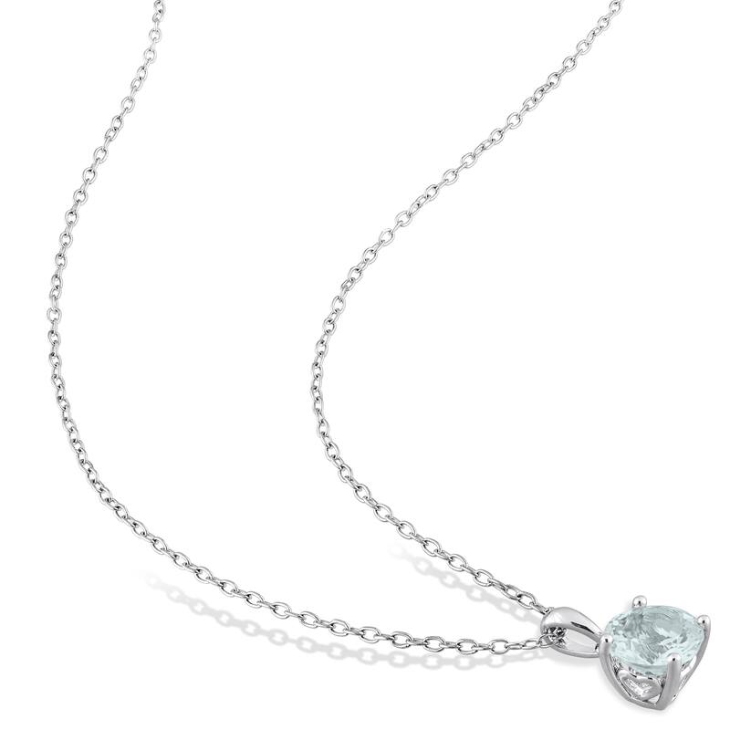 Miadora Gemstone Birthstone Earrings and Necklace Set Sterling Silver