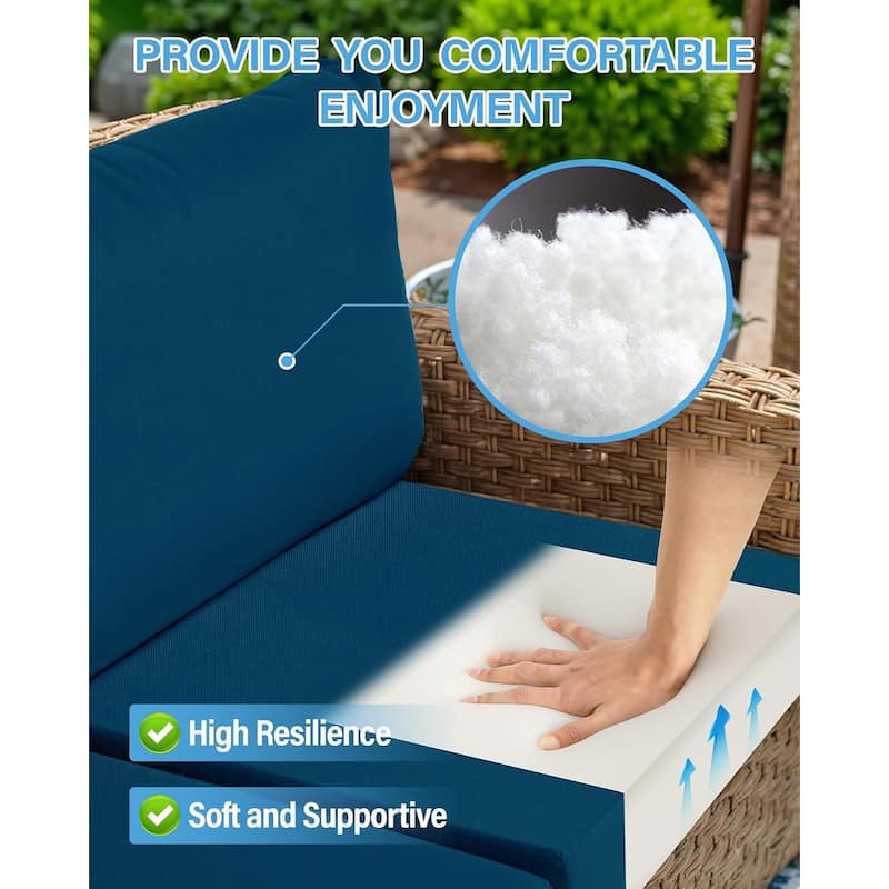 WINSOON 14 Piece Outdoor Furniture Replacement Cushions,Patio Seat Cushions