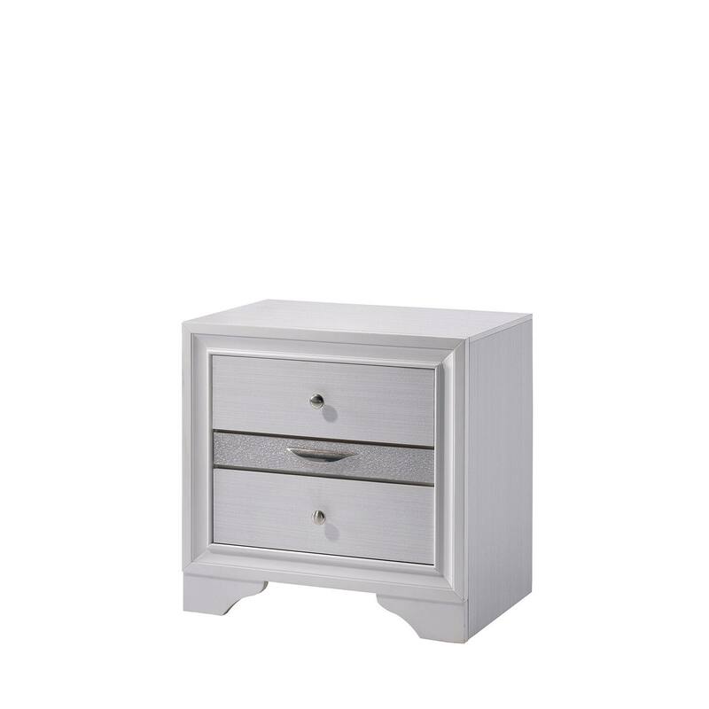 White 2 Drawer 26 in. W Nightstand with 1 Jewelry Drawer