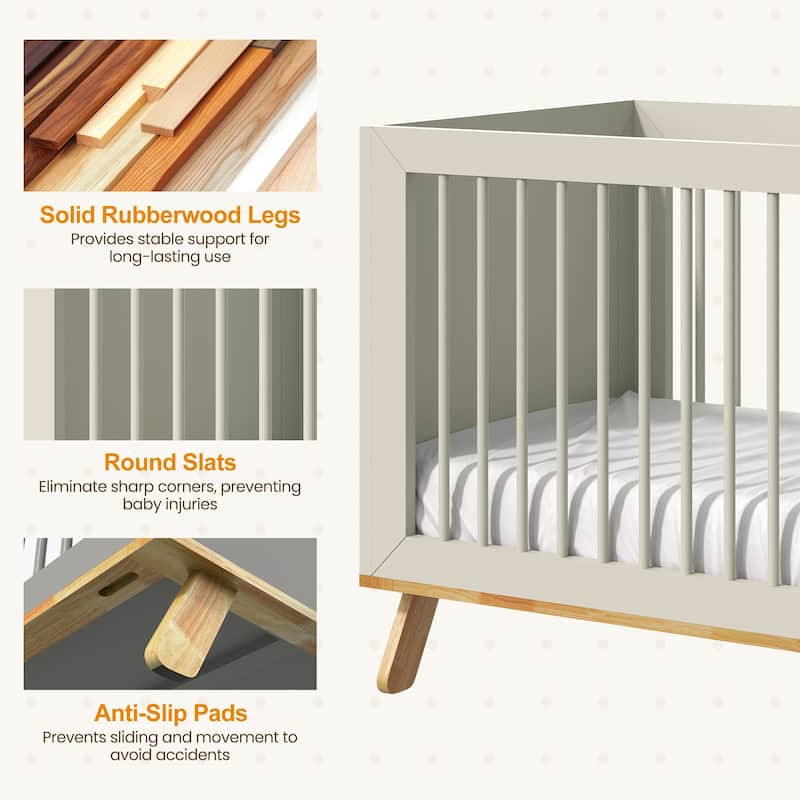 4-in-1 Convertible Baby Crib