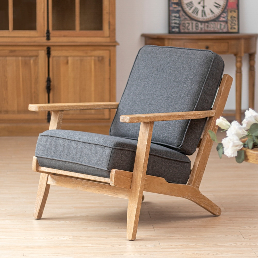 Wooden Lounge Chair With Cushion - Couleur Locale Bamboo Lounge Chair
