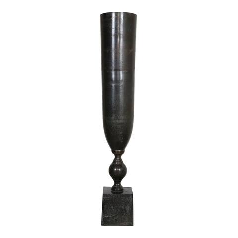 Uttermost Kaylie 6" Wide Slender Urn Style Cast Aluminum Vase on - Black Nickel
