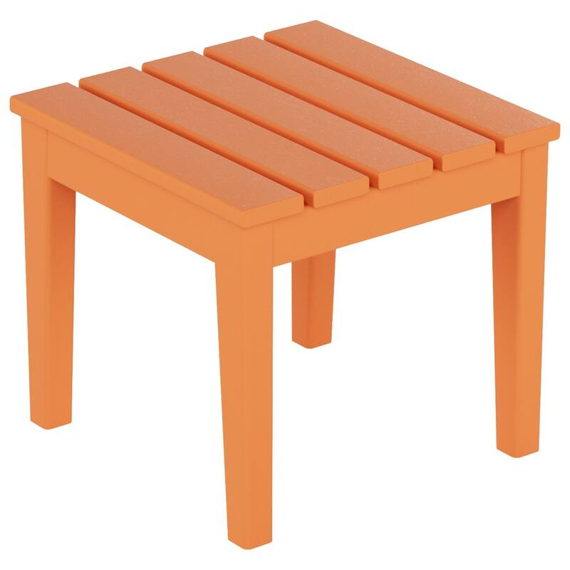 Shoreside HDPE Eco-Friendly All Weather Square Modern 18" Side Table