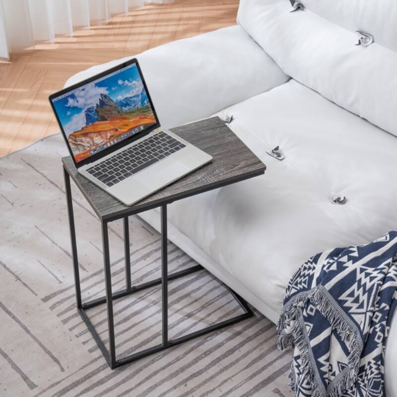 Modern C-Type Single Layer MDF Iron Rectangle Side Table - 18.9” x 11.02” x 22.83"