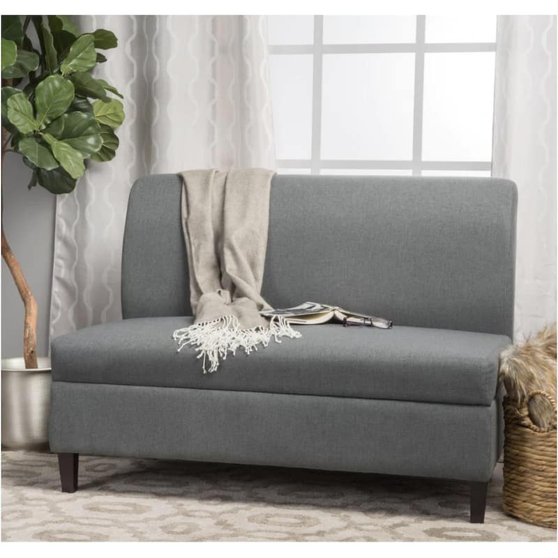 Tovah Fabric Storage Loveseat by Christopher Knight Home - charcoal
