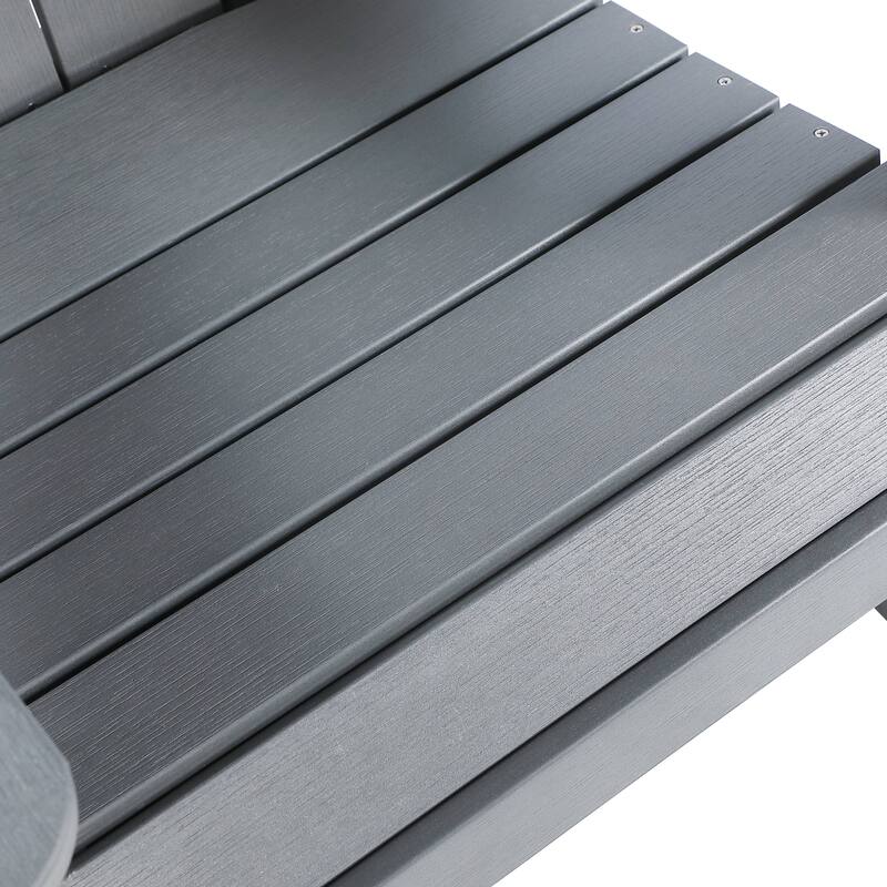 Seaton Folding Poly Adirondack Chair with Pull-out Ottoman