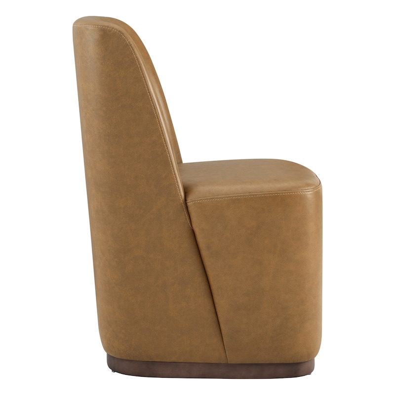 Brian Modern Dining Chairs with Casters&Wood Base Set of 2