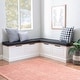 preview thumbnail 8 of 38, Linon Josie Backless Wooden Nook with Cushion Set White Natural w Black Cushions