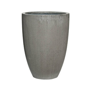 Pottery Pots 21.65"H Large Round Ficonstone Indoor Outdoor Vertically Ridged Ben Planter