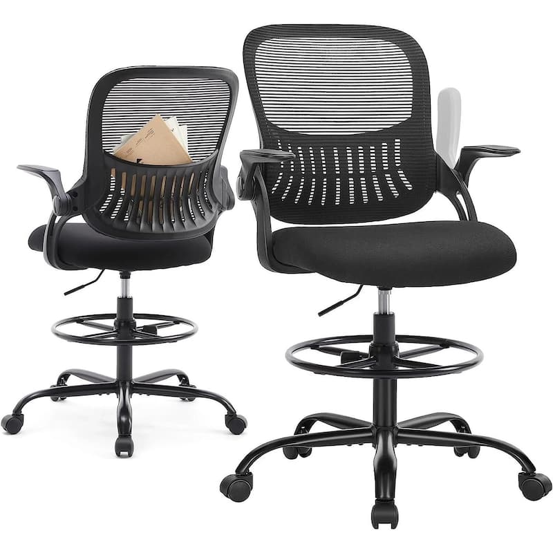 Ergonomic Office Chair, High Back Desk Chair with Headrest, Home Office Swivel Mesh Computer Chair Office Chairs - Black-Activity