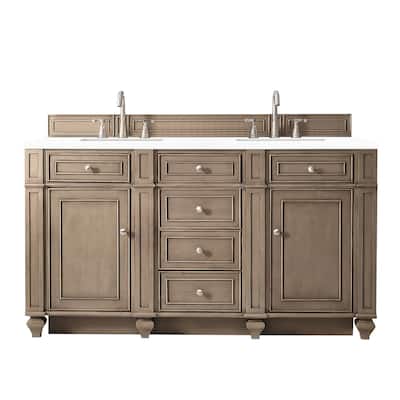 James Martin Vanities Bristol 60" Double Vanity, Whitewashed Walnut