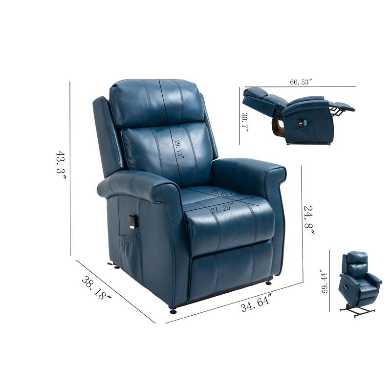GZMR Faux Leather Elderly Power Lift Recliner Chair