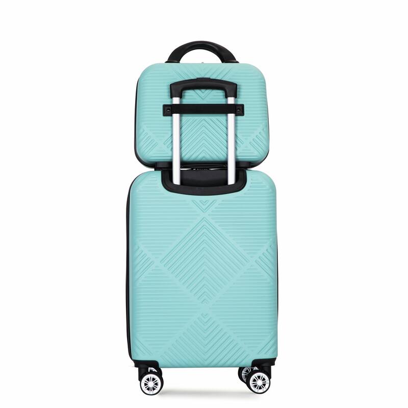 20/14" Spinner Wheels Luggage Sets 2 Piece Lightweight Suitcase Sets, Carry On Trunks Sets - Light Blue