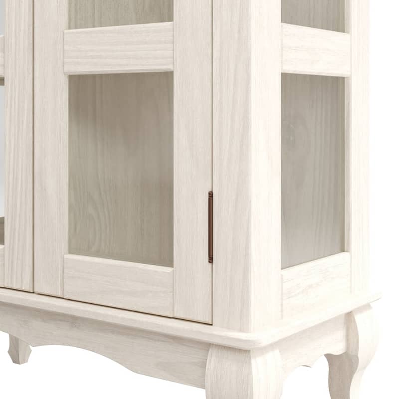 Wood Display Unit White Distressed