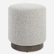 preview thumbnail 2 of 4, Upholstered Pouf Ottoman - 18" - Gray and Brown