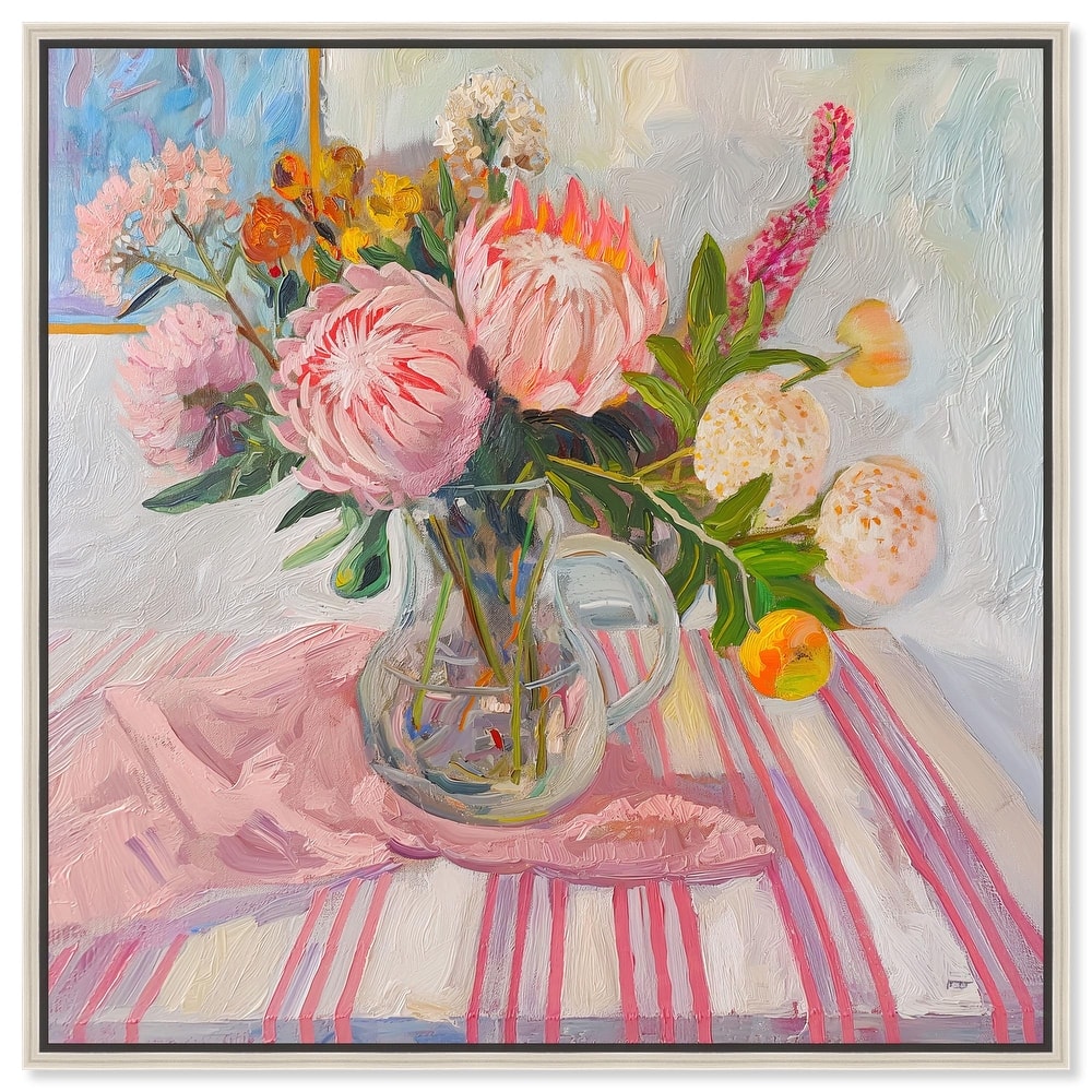 Pink Protea Pitcher Canvas by Art Remedy