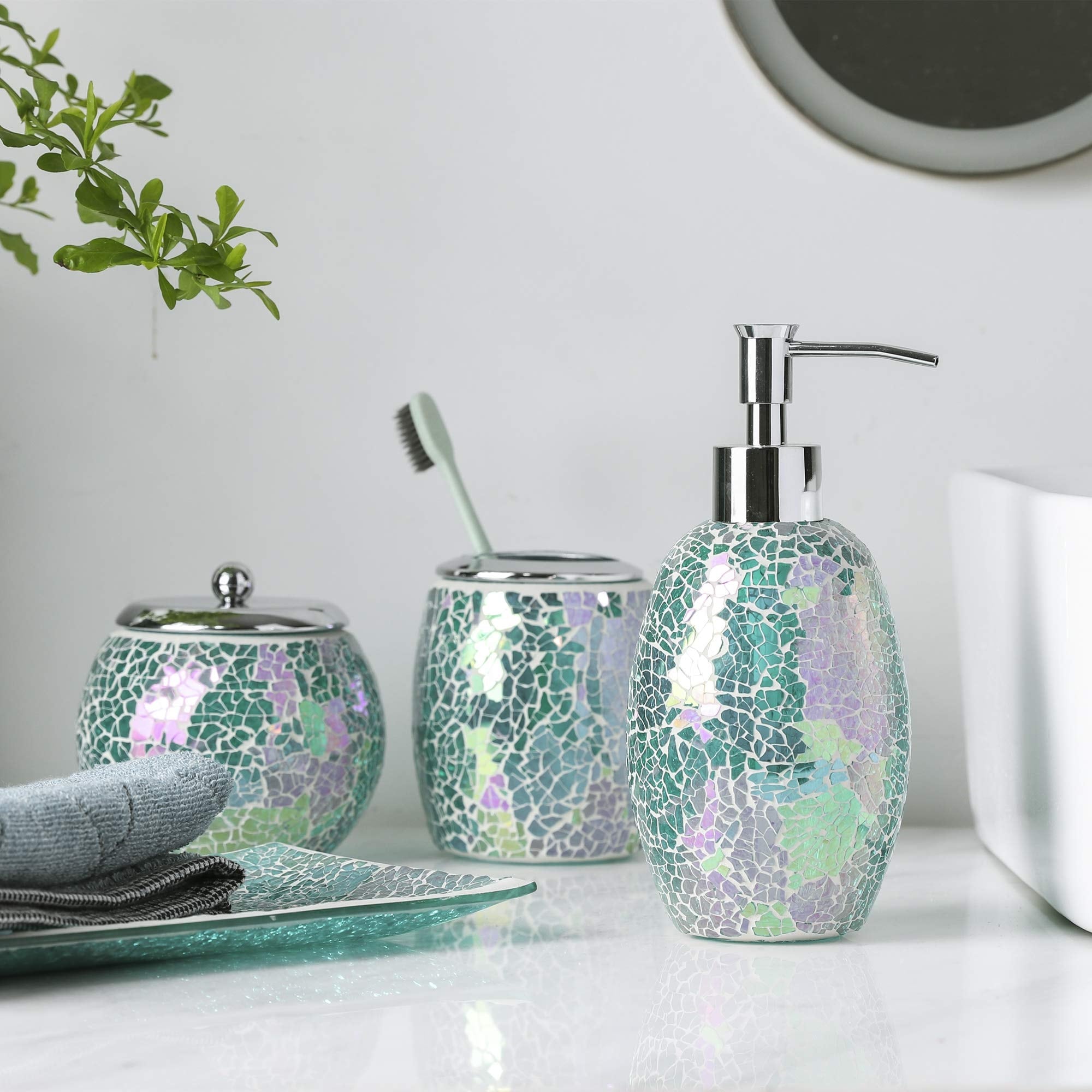Mirrored soap dispenser sale
