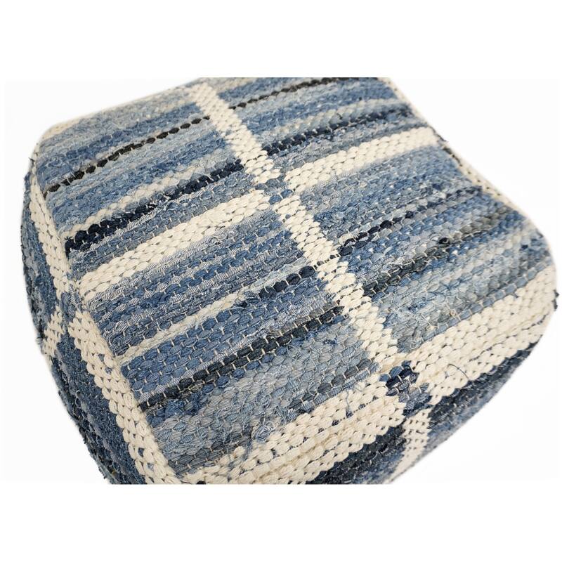 Home&Manor Wool Cotton Marinez Pouf