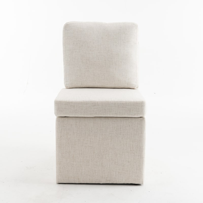 Upholstered Armless Dining Chair, Parsons Chair