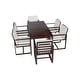 preview thumbnail 33 of 37, 7 Pcs Outdoor Patio Dining Table and Chair Set, All-Weather Patio Furniture Set, Dining Table with Umbrella Hole and 6 Chairs
