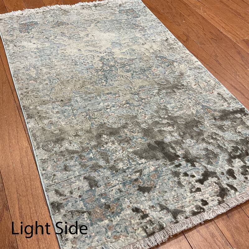 HERAT ORIENTAL Turkish Modern Erased Design Wool & Silk Rug - 2' x 2'11"