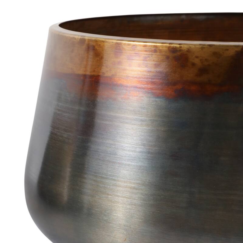 Metal Iron Planters Sleek Design Outdoor Decorative Accent (Set of 3) - 17" x 17" x 8.25"