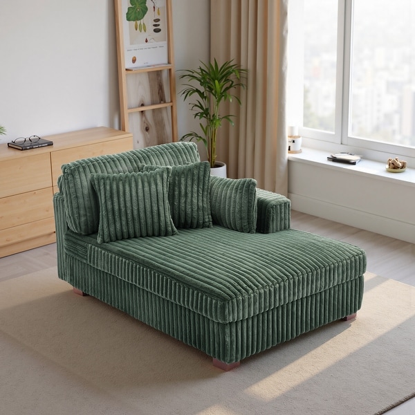 DREAMSIDEA Oversized Cotton Flannel Chaise Lounge, Right Facing