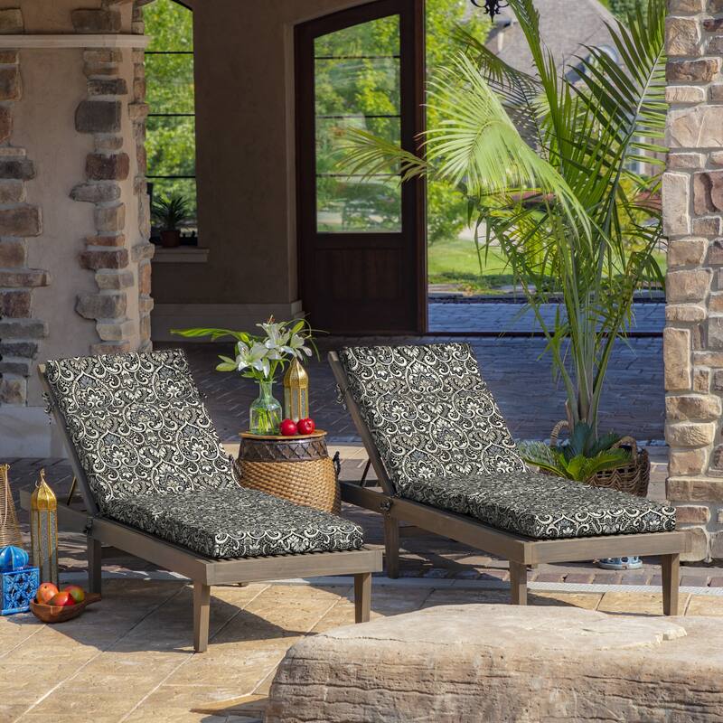 ARDEN Aurora Damask Outdoor Chaise Lounge Cushion