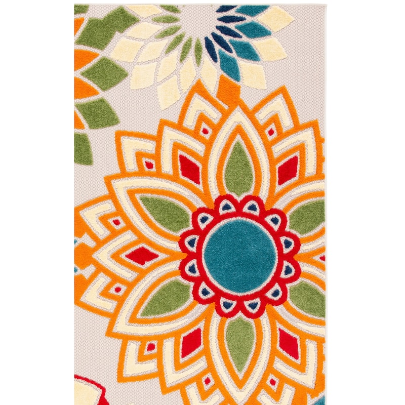 SAFAVIEH Cabana Ingke Indoor/ Outdoor Waterproof Patio Floral Rug