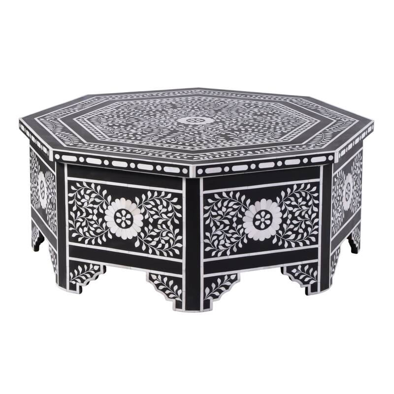 Blackwell 40.25 in. W Octagonal Bone In-Lay 1 Drawer Coffee Table