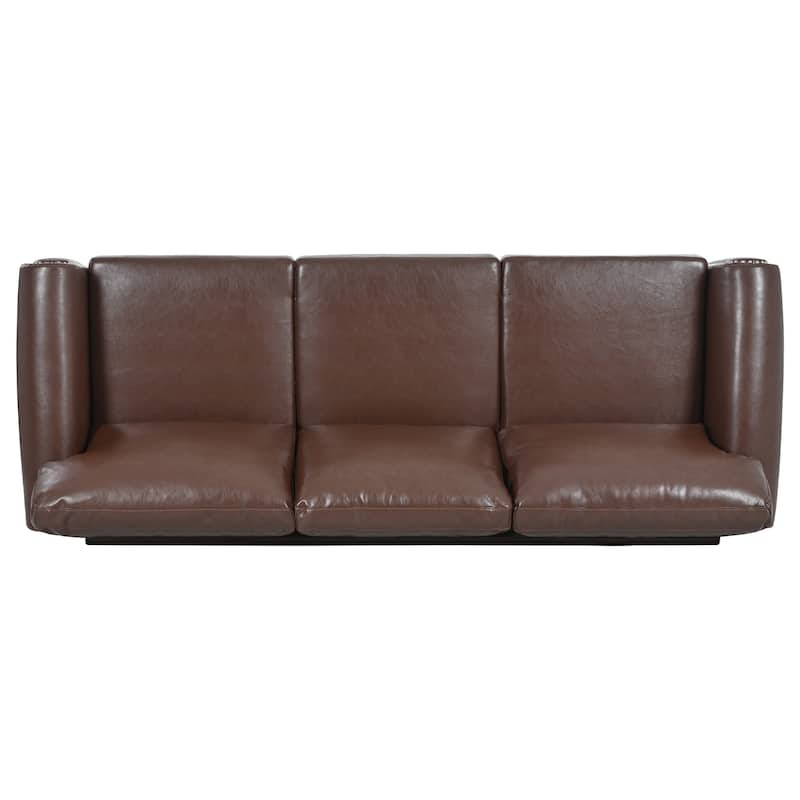 3-Seater Sofa with Nail Trim, PP Cotton Backrest, Birch Legs for Modern Living