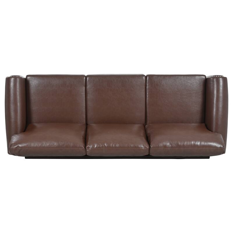 83.86" Fabric Roll-Arm 3-Seater Sofa with Pocket Spring Seat, PP Foam Backrest, and Solid Wood Frame