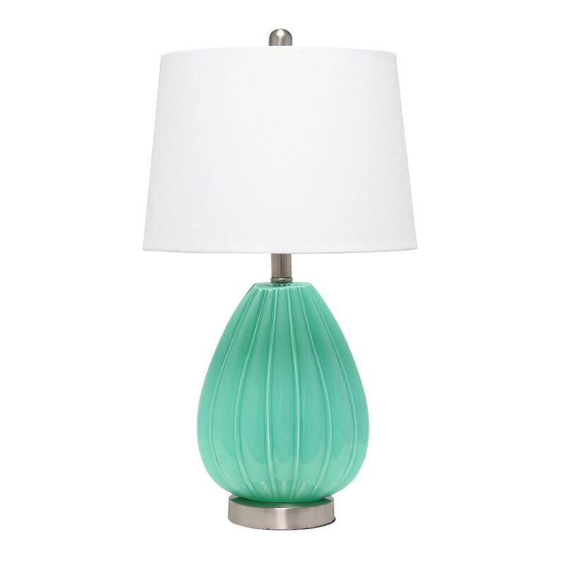 23.25 in. Seafoam Finish Table Lamp with White Shade, Sturdy Table Lamp for Living Rooms and Bedrooms