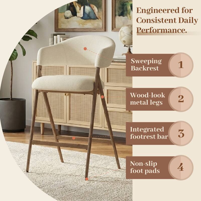 RENEWLINE Bar Stools Height Counter Stools with Backrest&Footrest