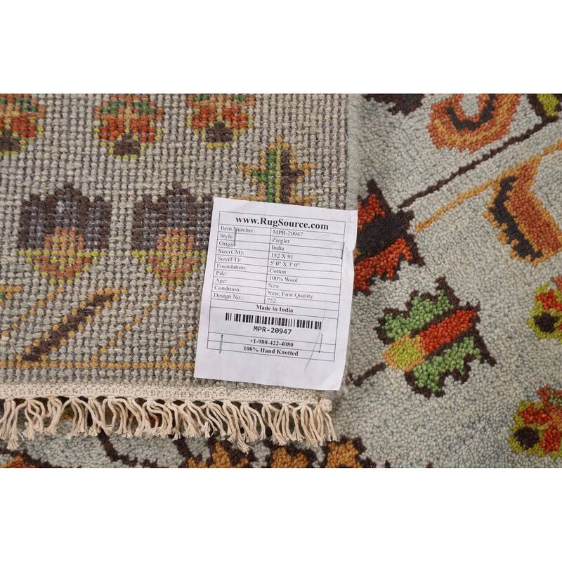 Geometric Ziegler Oriental Accent Rug Handmade Wool Carpet - 3'0" X 5'0"