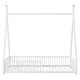 preview thumbnail 9 of 8, Kid Bed Frame House-Shaped Metal Twin Platform Bed with Triangle Structure and Guardrail