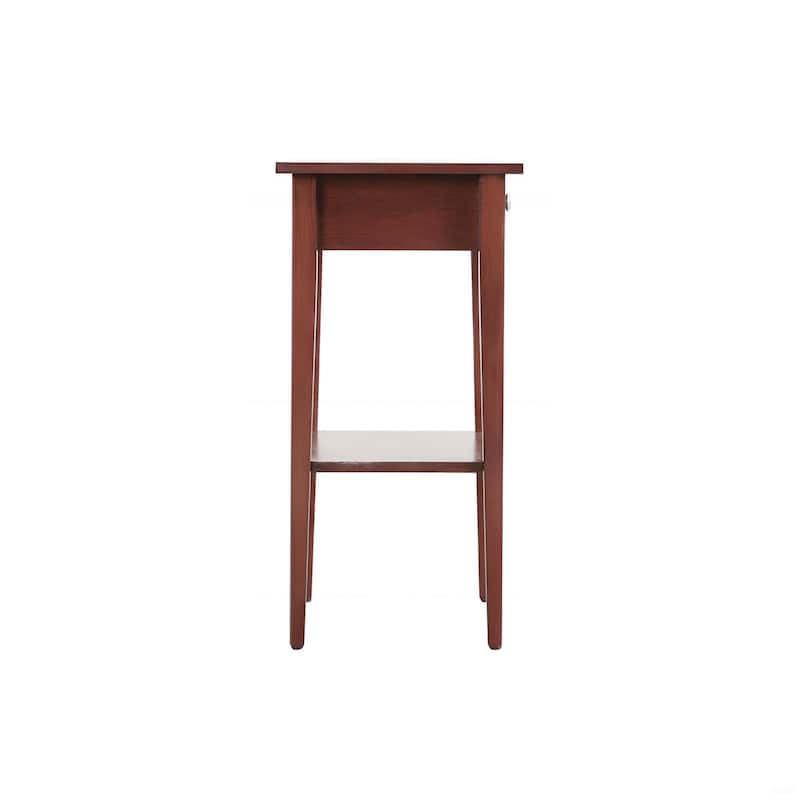 Compact Cherry Finish Nightstand with Spacious Drawer